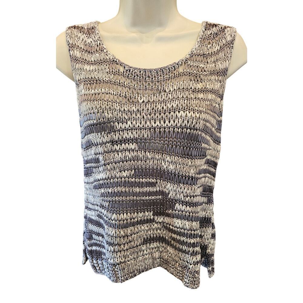 Moth Anthropologie Sweater S Gray Chunky Loose Open Knit Weave Tank whimisgoth